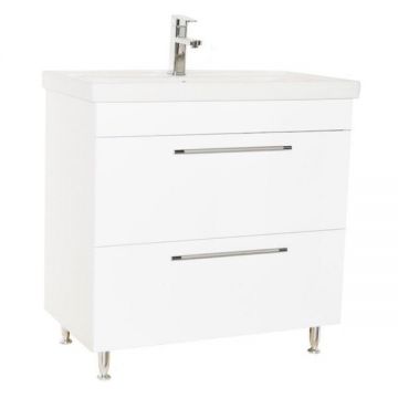 Baza si lavoar baie GN0541, 80x45.5x81 cm, sertare, alb Baza si lavoar baie GN0541, 80x45.5x81 cm, sertare, alb