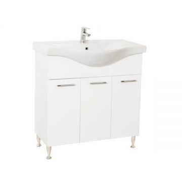 Baza si lavoar baie GN1531 - 80 cm alb cu usi Baza si lavoar baie GN1531 - 80 cm alb cu usi
