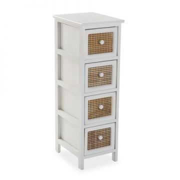 Comoda, Wood, 32 x 81 x 26 cm, lemn, alb/maro Comoda, Wood, 32 x 81 x 26 cm, lemn, alb/maro
