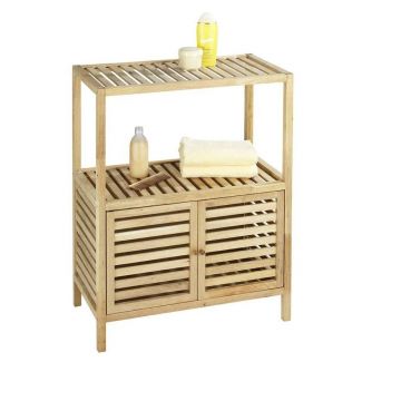 Dulap baie cu 2 usi si etajera, din lemn de nuc, Norway Natural, l67,5xA35,5xH86 cm Dulap baie cu 2 usi si etajera, din lemn de nuc, Norway Natural, l67,5xA35,5xH86 cm