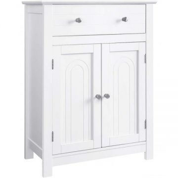 Dulap baie cu sertar si raft reglabil, Alb, 60 x 30 x 80 cm - Songmics Dulap baie cu sertar si raft reglabil, Alb, 60 x 30 x 80 cm - Songmics