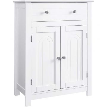 Dulap baie cu sertar si raft reglabil, Alb, 60 x 30 x 80 cm Dulap baie cu sertar si raft reglabil, Alb, 60 x 30 x 80 cm
