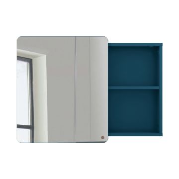 Dulap baie de perete cu oglindă Tom Tailor Color Bath Large, albastru închis
