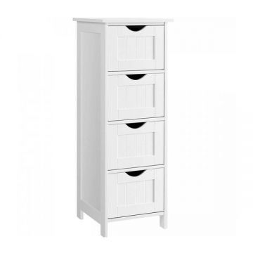 Dulap baie ingust cu 4 sertare pentru living/dormitor/hol Alb 30 x 30 x 82 cm Dulap baie ingust cu 4 sertare pentru living/dormitor/hol Alb 30 x 30 x 82 cm