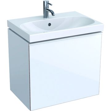 Dulap baza Geberit Acanto 59.5x41.6cm cu un sertar sticla alba corp alb lucios Dulap baza Geberit Acanto 59.5x41.6cm cu un sertar sticla alba corp alb lucios