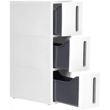 Dulap de depozitare Songmics, polipropilena, alb/gri, 45 x 17 x 63 cm Dulap de depozitare Songmics, polipropilena, alb/gri, 45 x 17 x 63 cm