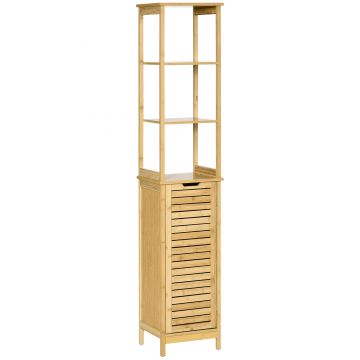 Kleankin Mobilier Baie Tip Turn, Spațiu de Depozitare Vertical, Lemn, 34x30x173 cm, Design Compact | Aosom Romania