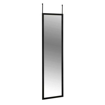 Oglinda cu prindere pe usa, rama din plastic, Arcadia Negru, l30xH120 cm