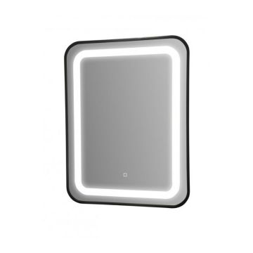 Oglinda Sanotechnik cu iluminare LED,rama neagra,comanda tactila 60x80 cm