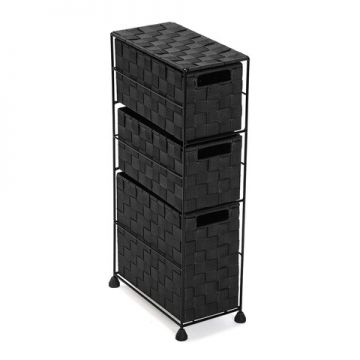 Organizator pentru baie cu 3 compartimente Melissa, Versa, 15.5x28x57 cm, gri inchis