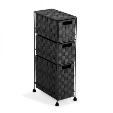 Organizator pentru baie cu 3 compartimente Melissa, Versa, 15.5x28x57 cm, negru Organizator pentru baie cu 3 compartimente Melissa, Versa, 15.5x28x57 cm, negru