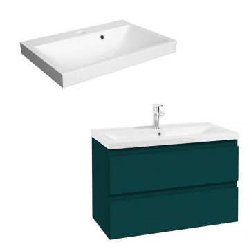 Set dulap baza suspendat Defra Como verde cu lavoar compozit Olex 80 Set dulap baza suspendat Defra Como verde cu lavoar compozit Olex 80