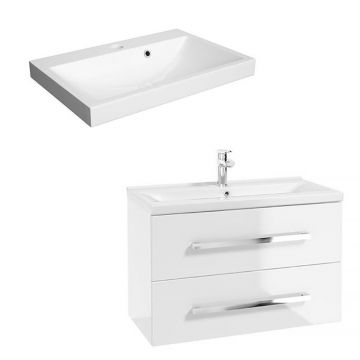 Set dulap baza suspendat Defra Granada alb cu lavoar compozit Olex 80 Set dulap baza suspendat Defra Granada alb cu lavoar compozit Olex 80