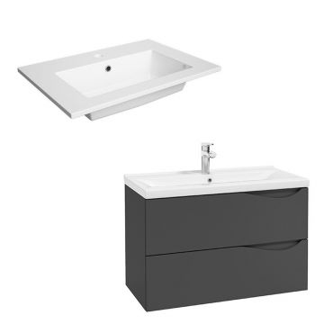 Set dulap baza suspendat Defra Murcia grafit cu lavoar compozit Flex 80 Set dulap baza suspendat Defra Murcia grafit cu lavoar compozit Flex 80