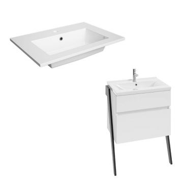 Set dulap baza suspendat Defra Op-Arty alb cu lavoar compozit Flex 60 Set dulap baza suspendat Defra Op-Arty alb cu lavoar compozit Flex 60