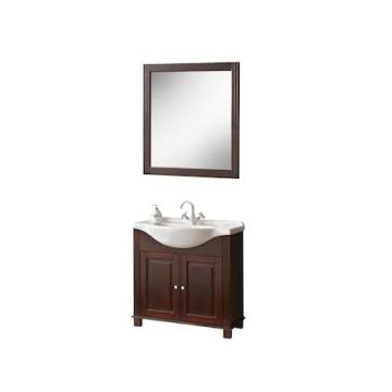 SET MOBILIER BAIE COOL 2 CU MASCA 85CM LUNGIME, LAVOAR SI OGLINDA, WENGE