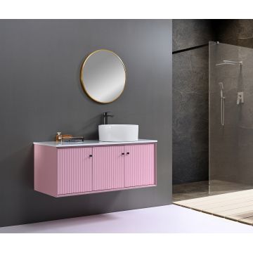 Set mobilier pentru baie, Dusty Roz, 120 cm, 3 piese Set mobilier pentru baie, Dusty Roz, 120 cm, 3 piese
