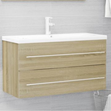vidaXL Dulap cu chiuvetă încorporată, stejar sonoma, PAL vidaXL Dulap cu chiuvetă încorporată, stejar sonoma, PAL