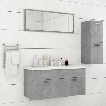 vidaXL Set mobilier de baie, gri beton, PAL vidaXL Set mobilier de baie, gri beton, PAL