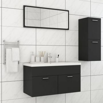 vidaXL Set mobilier de baie, gri, PAL vidaXL Set mobilier de baie, gri, PAL