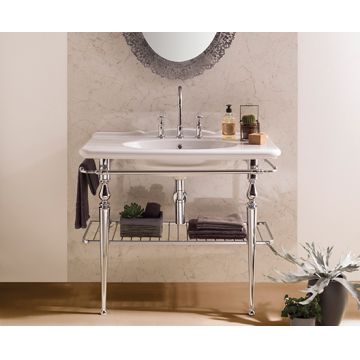 Consola Globo pentru lavoar Paestum 100x53 montaj pe pardoseala crom