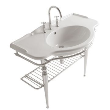 Consola Globo pentru lavoar Paestum 110cm montaj pe pardoseala crom