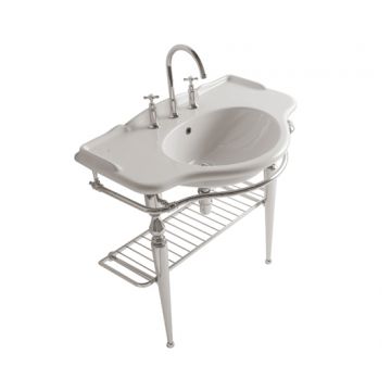 Consola Globo pentru lavoar Paestum 85x56 montaj pe pardoseala crom
