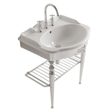 Consola Globo pentru lavoar Paestum 90cm montaj pe pardoseala alama cromata