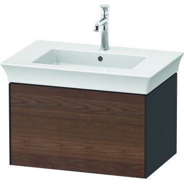 Dulap baza Duravit White Tulip cu 1 sertar pentru lavoar 75cm American Walnut Solid Wood