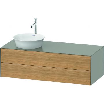 Dulap baza Duravit White Tulip cu 2 sertare pentru lavoar tip bol 130cm Stone Grey Satin Matt Lacquer