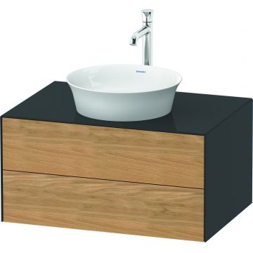 Dulap baza Duravit White Tulip cu 2 sertare pentru lavoar tip bol 80cm Natural Oak Solid