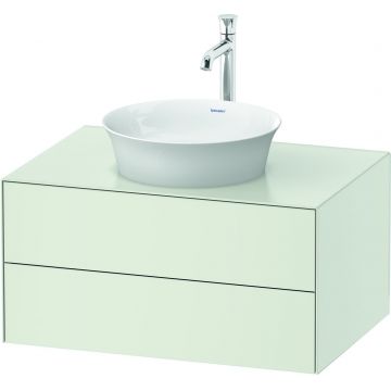 Dulap baza Duravit White Tulip cu 2 sertare pentru lavoar tip bol 80cm White Satin Matt Lacquer