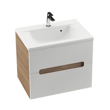 Dulap baza pentru lavoar Ravak Concept Classic II SD 800L cu doua sertare 80x49x60cm stanga cappuccino-alb