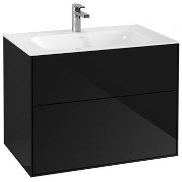 Dulap baza suspendat Villeroy & Boch Finion 80x59x50cm Glossy Black Laquer