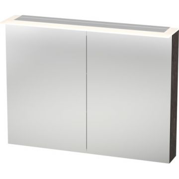 Dulap cu oglinda si iluminare Duravit Happy D.2 76x100x13.8cm stejar inchis