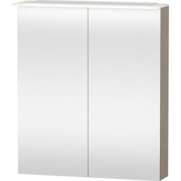 Dulap cu oglinda si iluminare Duravit Happy D.2 76x65x13.8cm bej decor linen