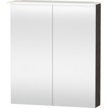 Dulap cu oglinda si iluminare Duravit Happy D.2 76x65x13.8cm stejar inchis