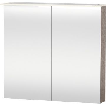 Dulap cu oglinda si iluminare Duravit Happy D.2 76x80x13.8cm stejar casmir