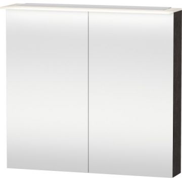 Dulap cu oglinda si iluminare Duravit Happy D.2 76x80x13.8cm stejar inchis