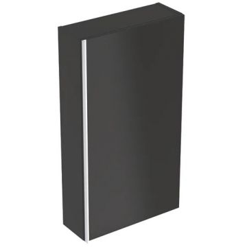 Dulap suspendat Geberit Acanto 45x17.4x82cm cu o usa sticla negru lava corp negru lava mat