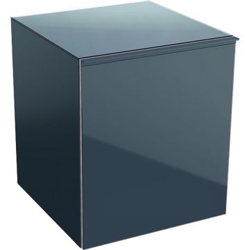 Dulap suspendat Geberit Acanto 45xx47.6x52cm cu un sertar sticla negru lava corp negru lava mat