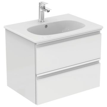 Mobilier baza Ideal Standard Tesi 600 x 490 x 440 mm cu doua sertare alb lucios