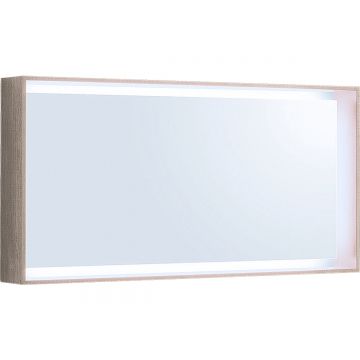 Oglinda cu iluminare Geberit Citterio 118.4x58.4cm rama stejar bej