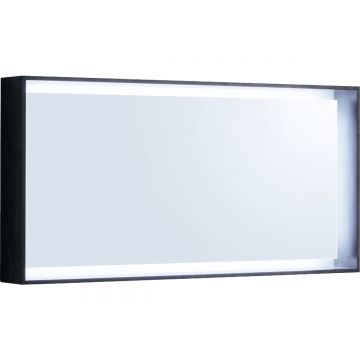 Oglinda cu iluminare Geberit Citterio 118.4x58.4cm rama stejar maro gri