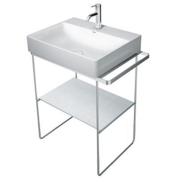 Consola metalica pe pardoseala pentru lavoar Duravit DuraSquare 665x451mm cu port-prosop reversibil fara raft crom