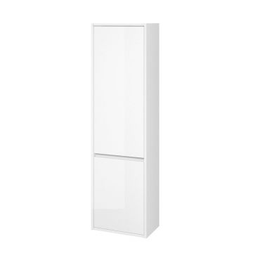 Dulap baie suspendat Cersanit Crea, 2 usi, 140 cm, alb lucios
