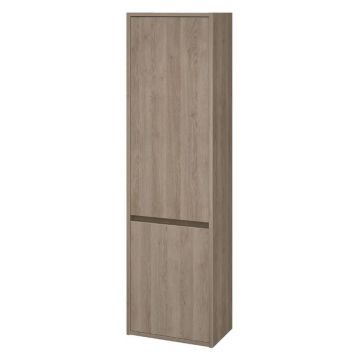 Dulap baie suspendat Cersanit Crea, 2 usi, 140 cm, stejar
