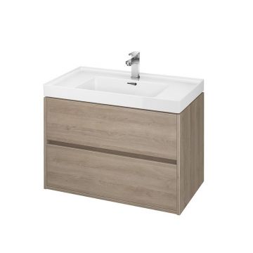 Dulap baie suspendat Cersanit Crea pentru lavoar incastrabil, 100 cm, stejar Dulap baie suspendat Cersanit Crea pentru lavoar incastrabil, 100 cm, stejar