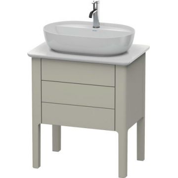 Dulap baza Duravit Luv 638x450mm cu doua sertare fara blat taupe satinat mat lacuit