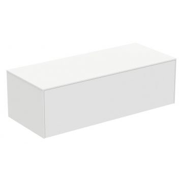 Dulap baza Ideal Standard Conca 120x50.5x37cm cu un sertar alb mat/alb lucios